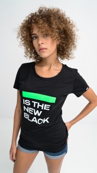 T-Shirt με τύπωμα Green is the new Black 100% Οργανικό Βαμβάκι
